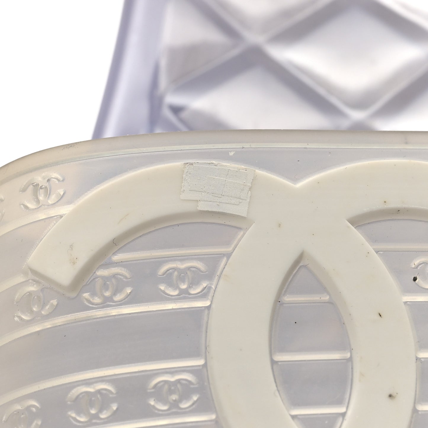 PVC Transparent CC Flat Slide Sandals 9 White