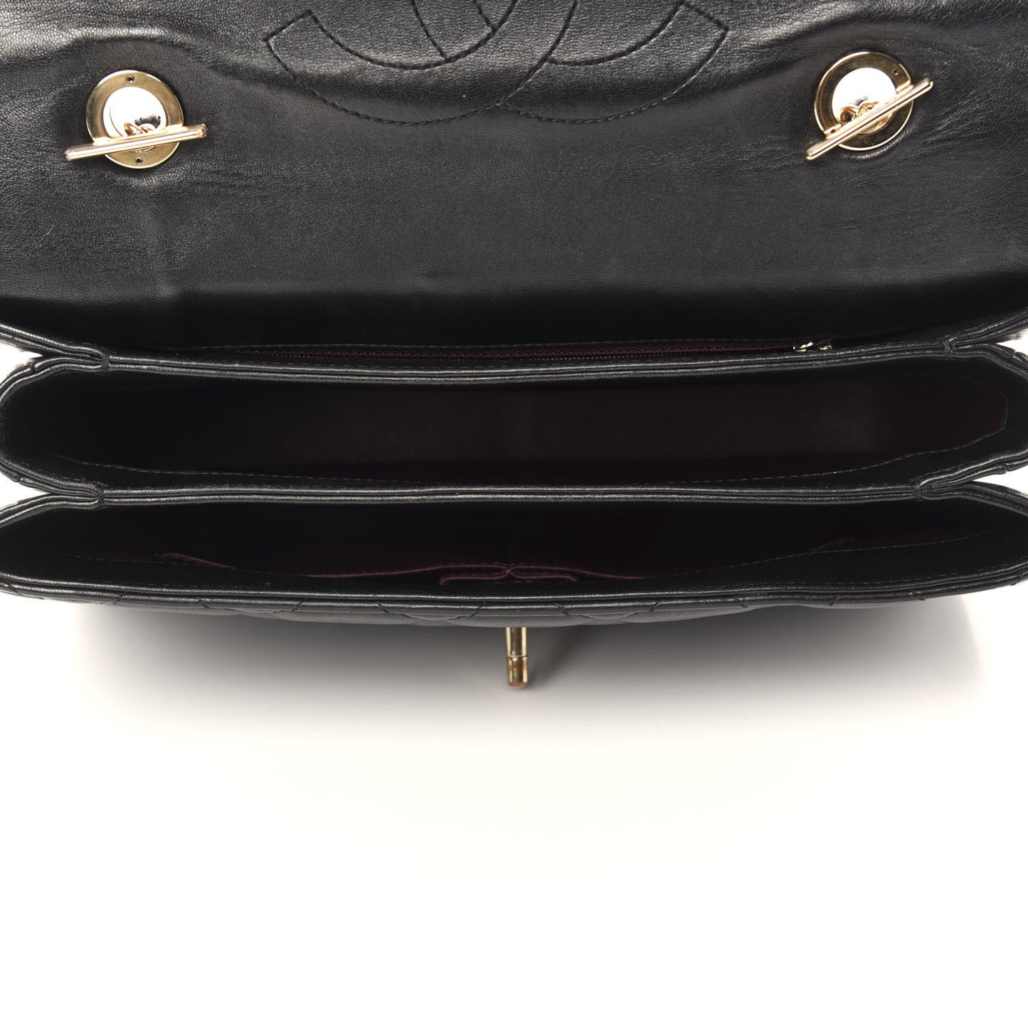 Lambskin Quilted Medium Trendy CC Flap Dual Handle Bag Black