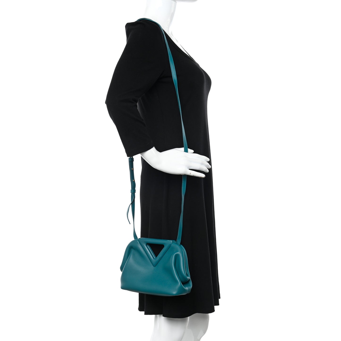 Calfskin Small The Point Triangle Bag Mallard