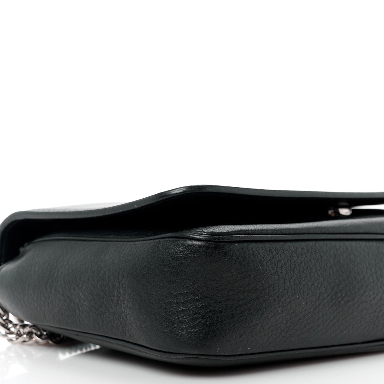 Balenciaga Pebbled Calfskin Logo Everyday Flap Chain Wallet Black 12 of 14