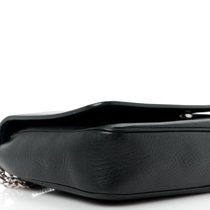 Balenciaga Pebbled Calfskin Logo Everyday Flap Chain Wallet Black 12 of 14