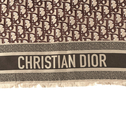 Christian Dior Silk Oblique Scarf Brown 2 of 3