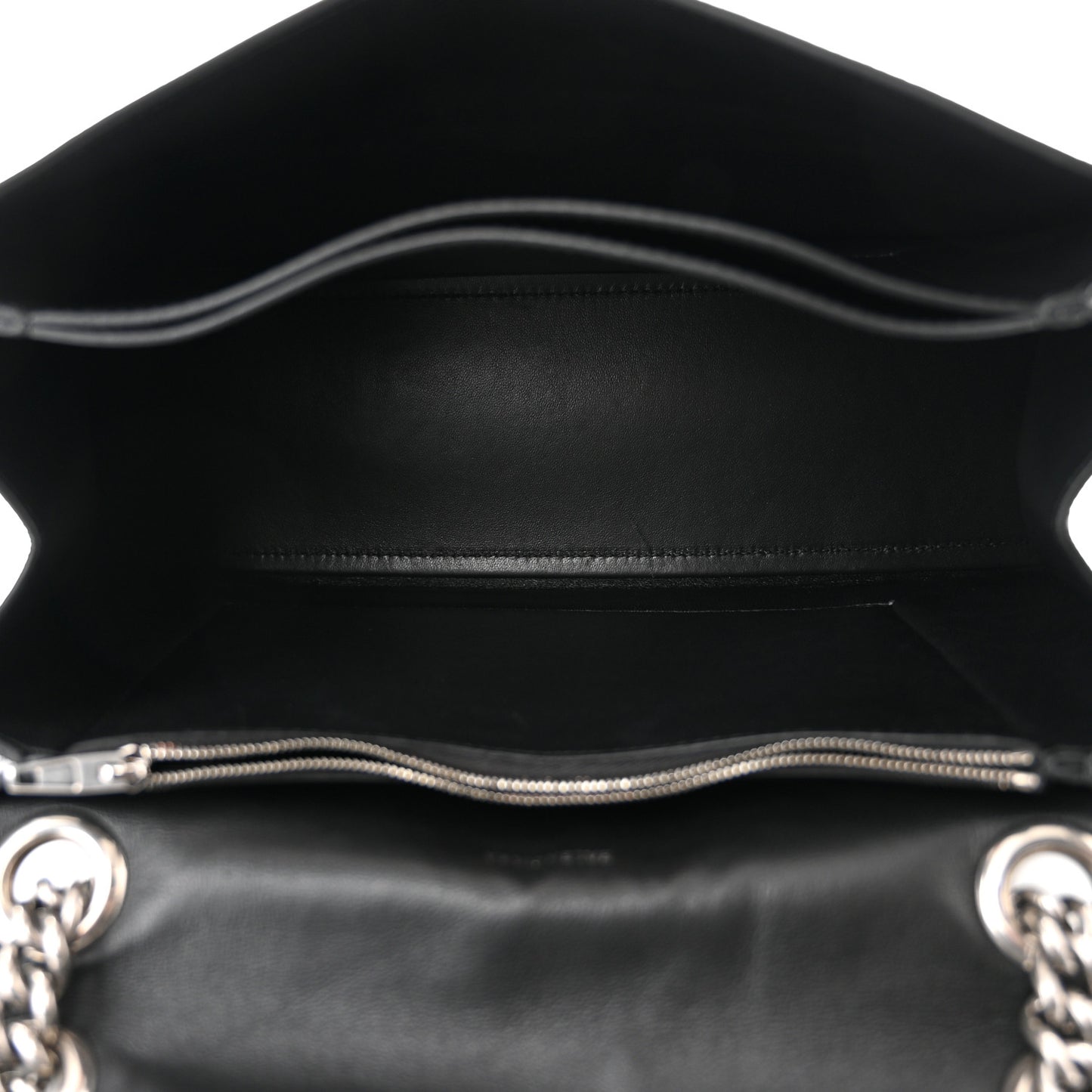 Agneau Arena Graffiti Medium Crush Chain Bag Black White