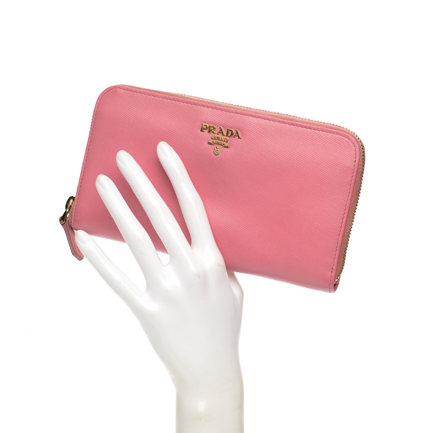 Saffiano Metal Zip Around Wallet Geranio