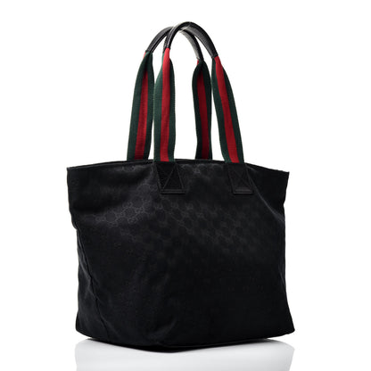 Gucci GG Monogram Large Web Handle Bucket Tote Black 3 of 9