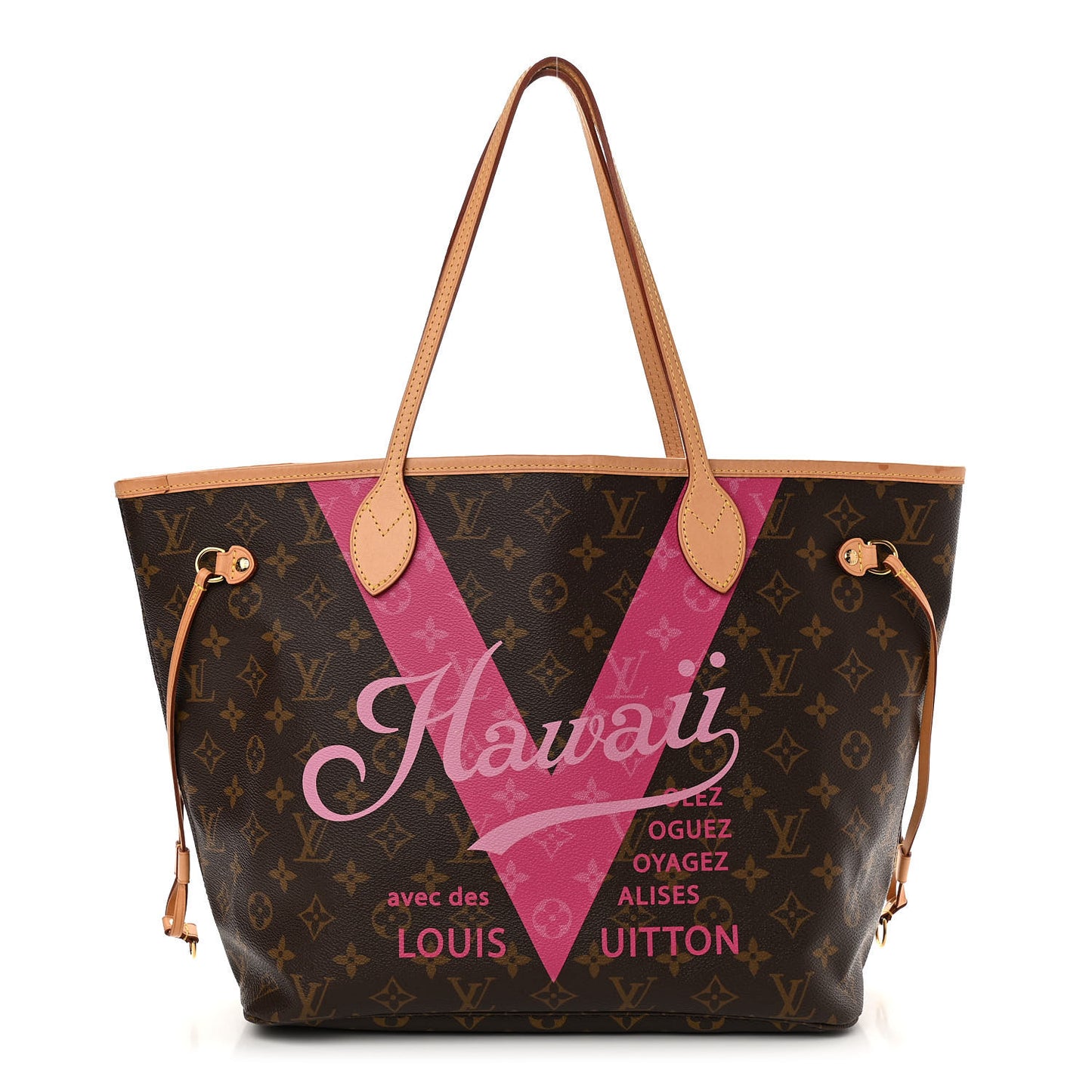 Monogram Hawaii V Neverfull MM Hot Pink