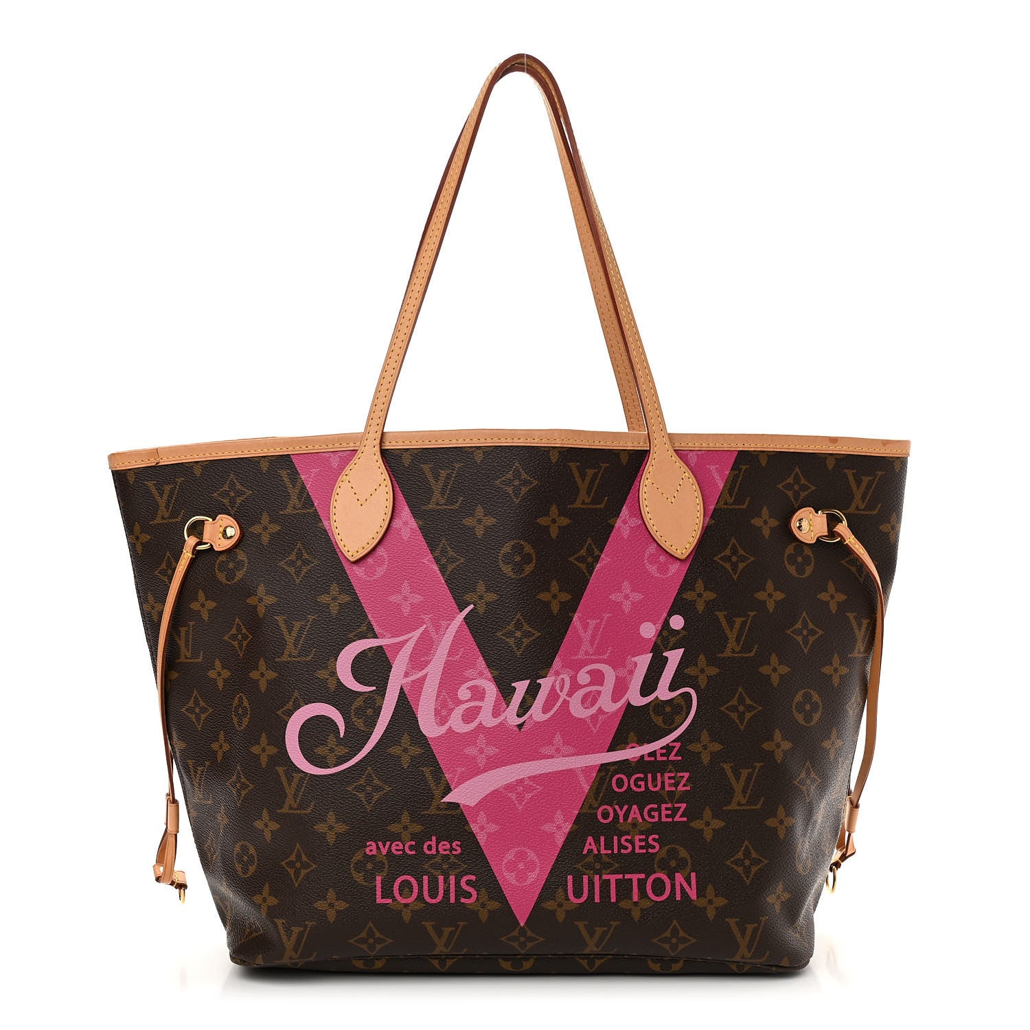 Louis Vuitton Monogram Hawaii V Neverfull MM Hot Pink 3 of 11