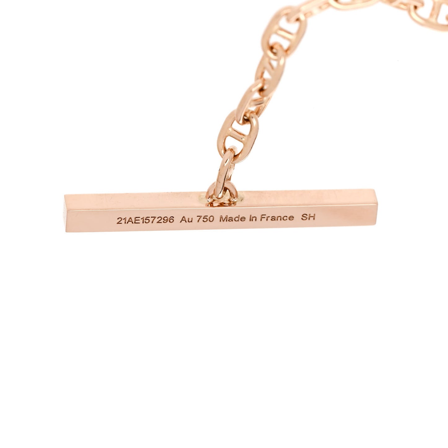 18K Rose Gold Diamond Chaine D'Ancre Contour Bracelet SH