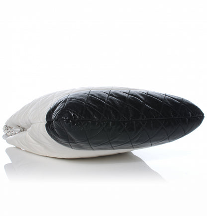Chanel Lambskin Quilted Shoulder Bag White Black 4 of 7