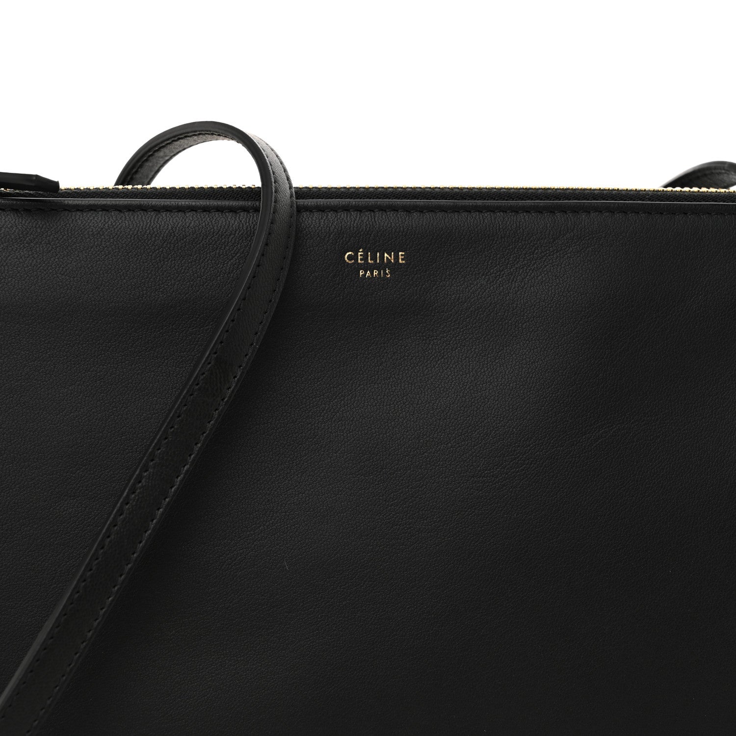 Celine Lambskin Large Trio Crossbody Bag Black 10 of 13