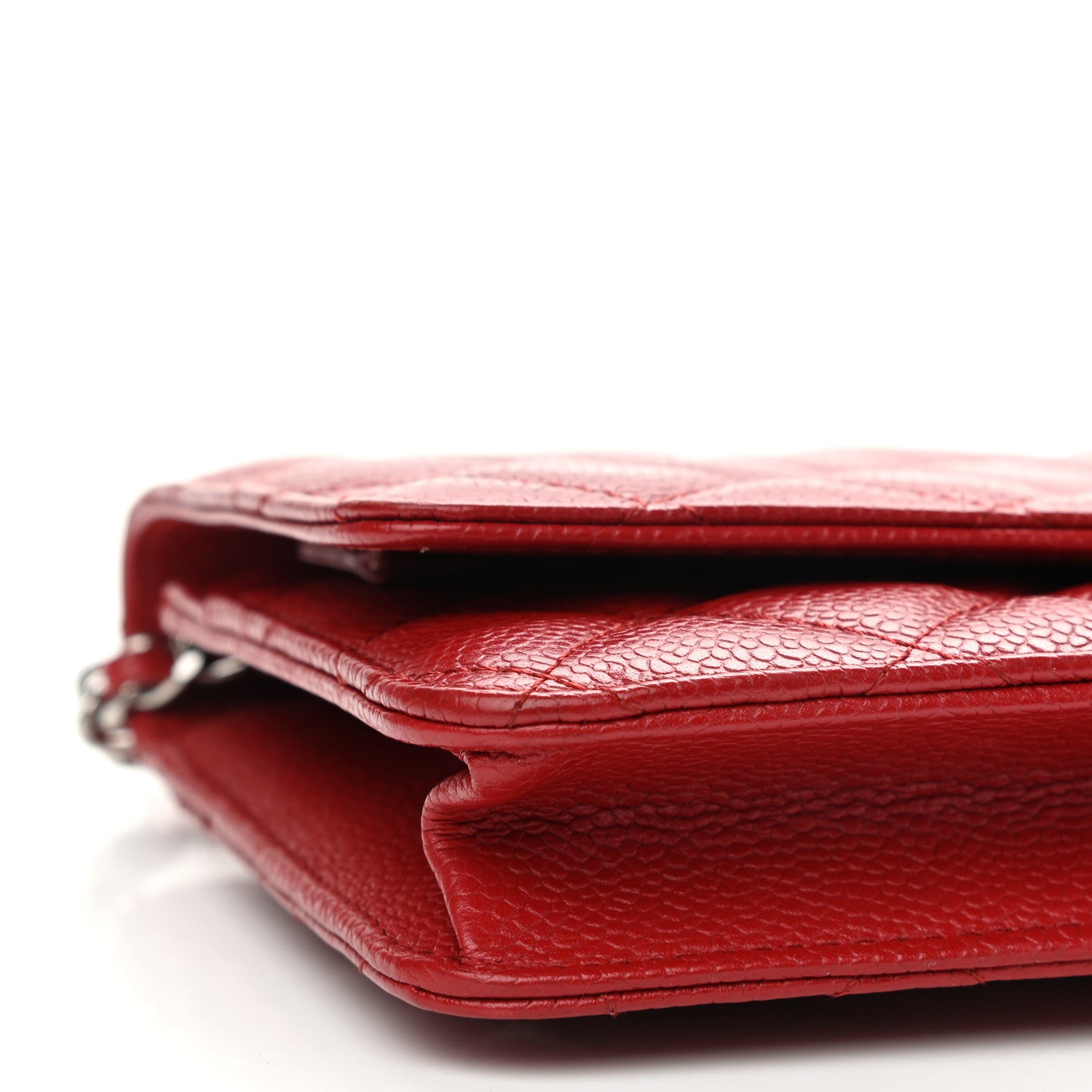 Chanel Caviar Quilted Wallet on Chain WOC Red 11 of 12