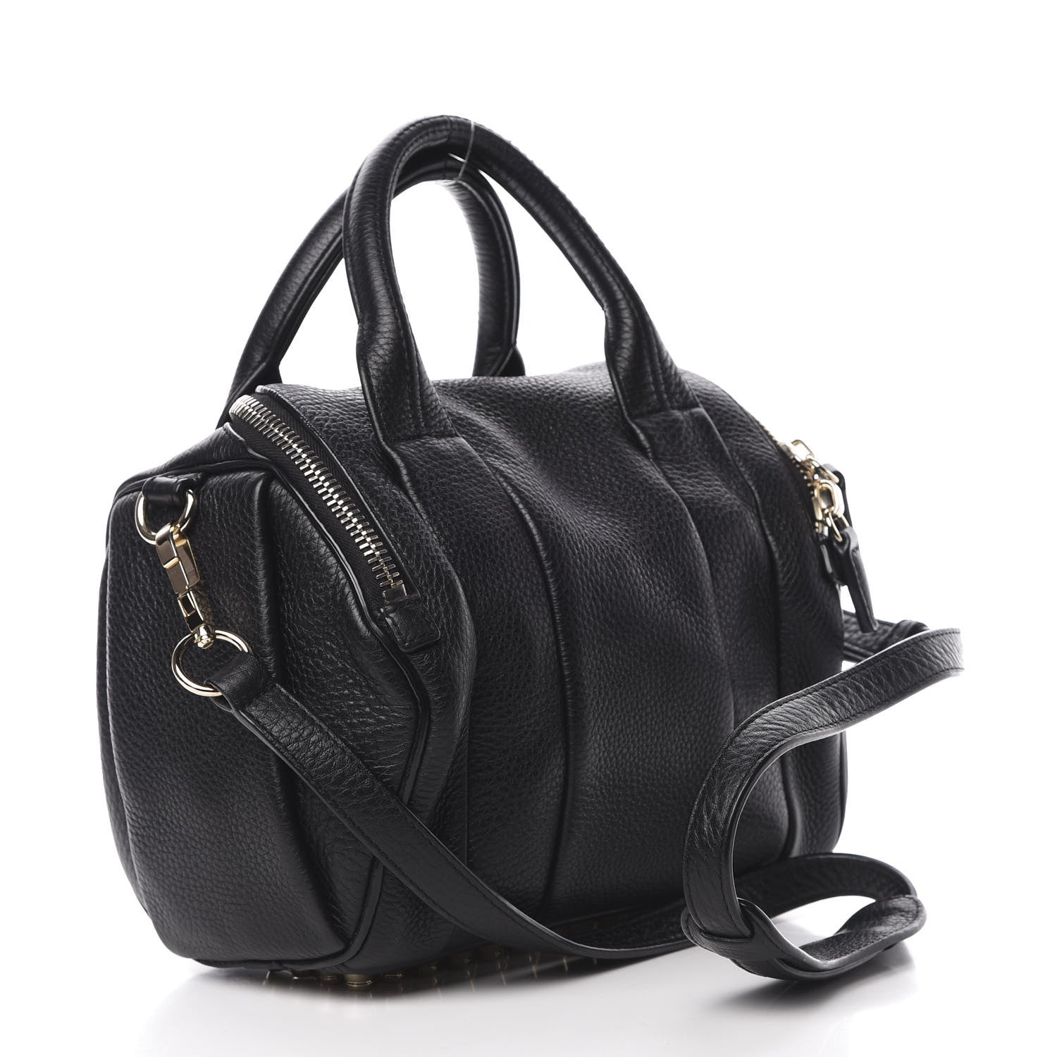 Alexander Wang Pebbled Lambskin Rockie Black Pale Gold Hardware 4 of 11
