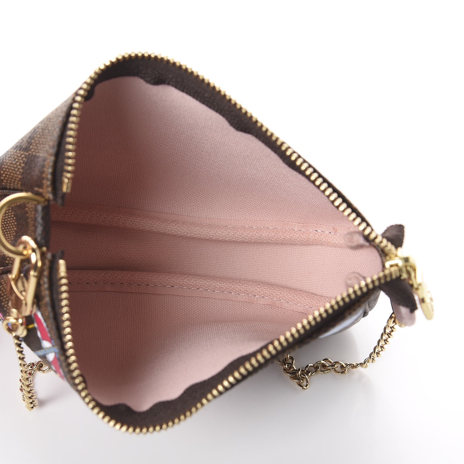 Louis Vuitton Damier Ebene 2020 Christmas Animation Big Wheel Mini Pochette Accessories Rose Ballerine 4 of 5
