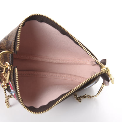 Louis Vuitton Damier Ebene 2020 Christmas Animation Big Wheel Mini Pochette Accessories Rose Ballerine 4 of 5