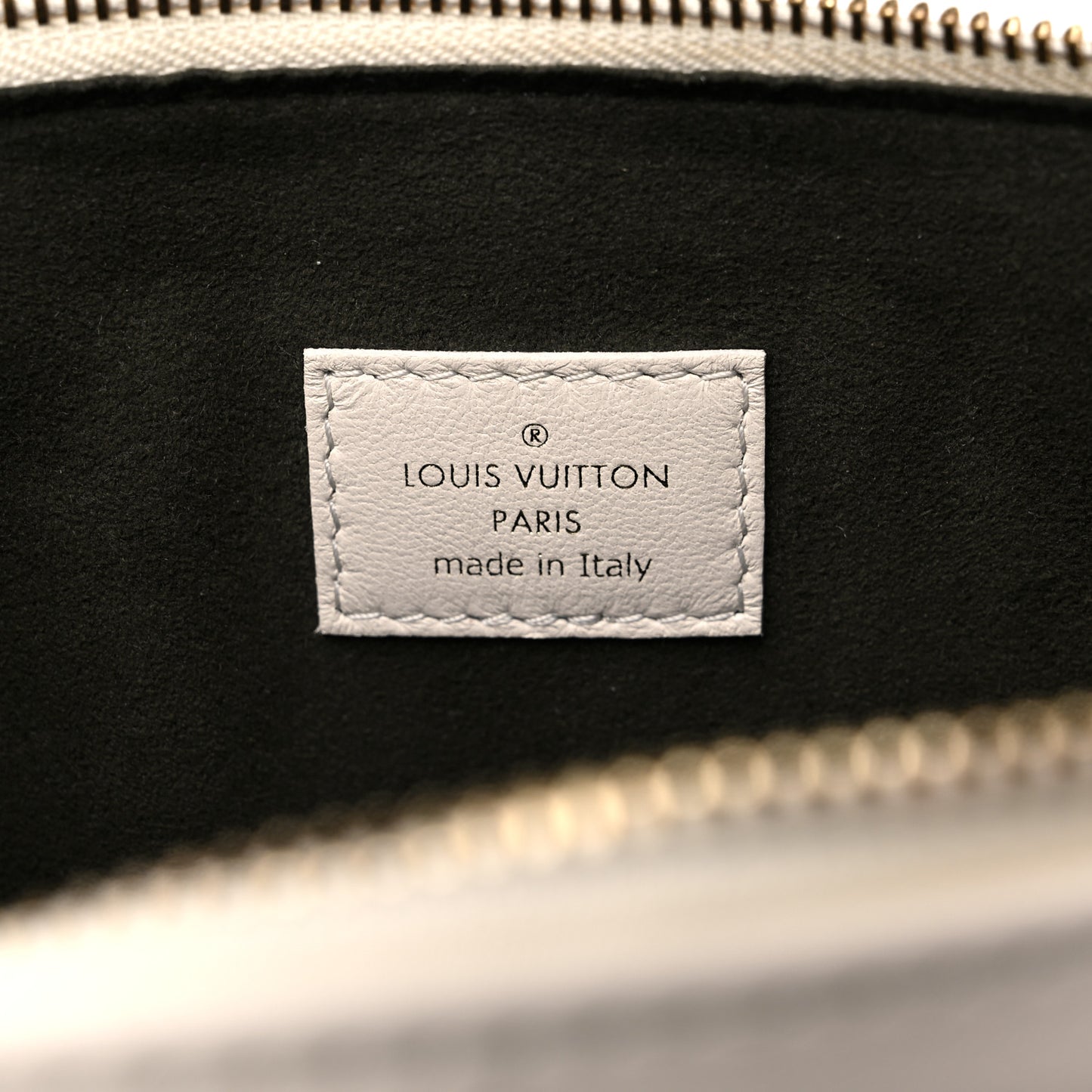 Lambskin Embossed Monogram Coussin PM Cream