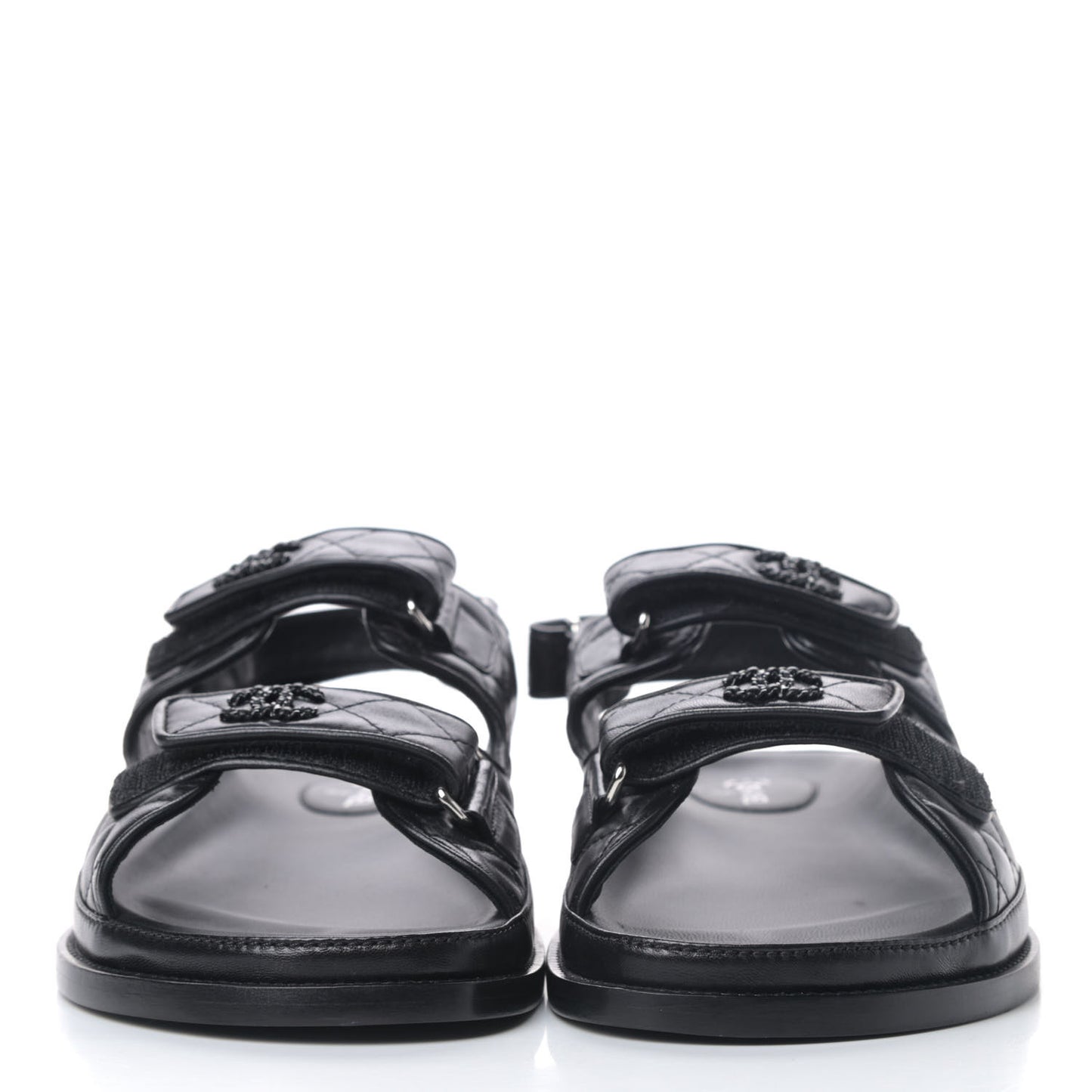 Lambskin Velcro Dad Sandals 41.5 Black