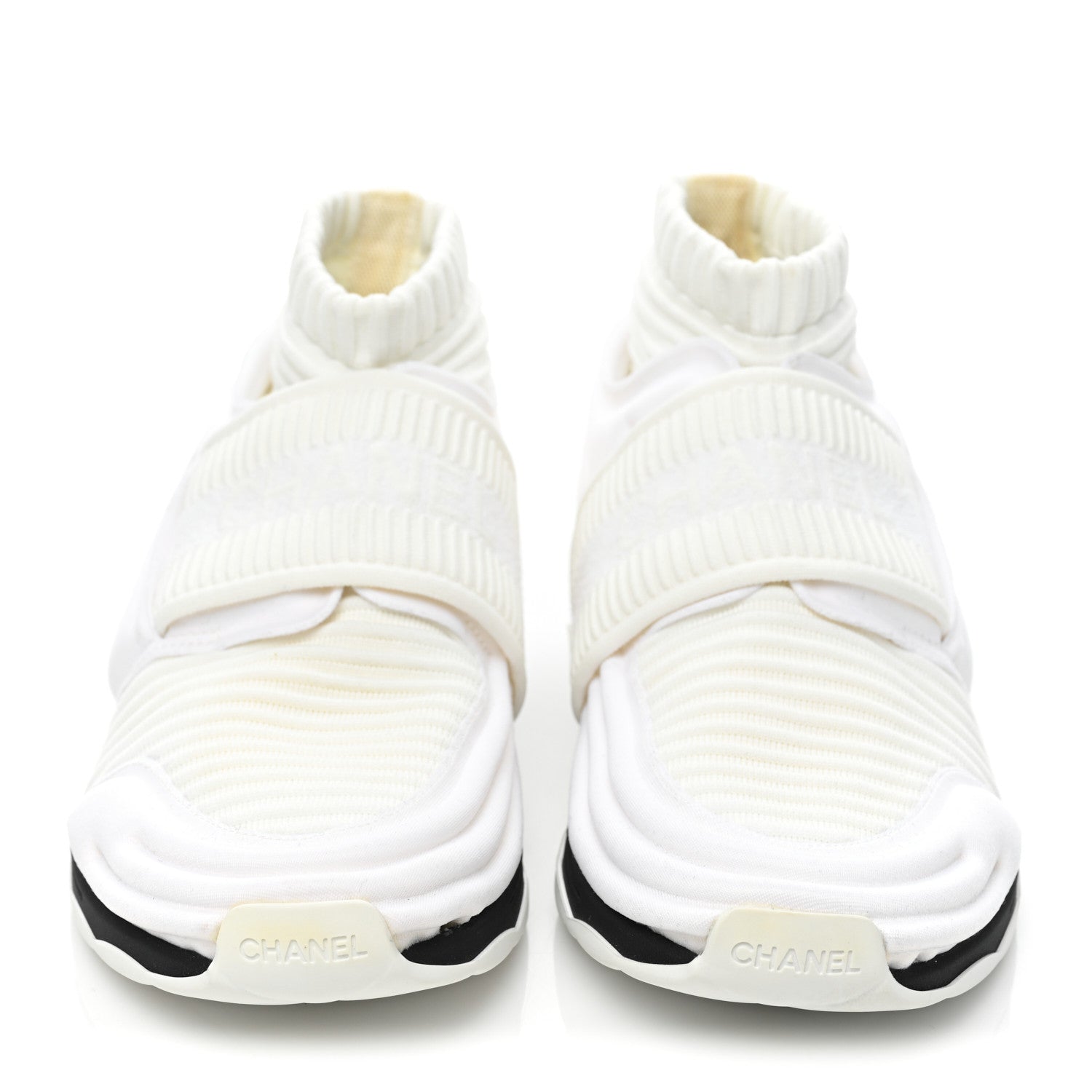 Chanel Stretch Fabric CC Sneakers 37 White 2 of 12