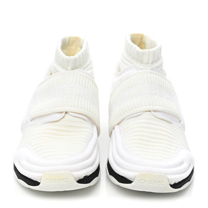 Chanel Stretch Fabric CC Sneakers 37 White 2 of 12