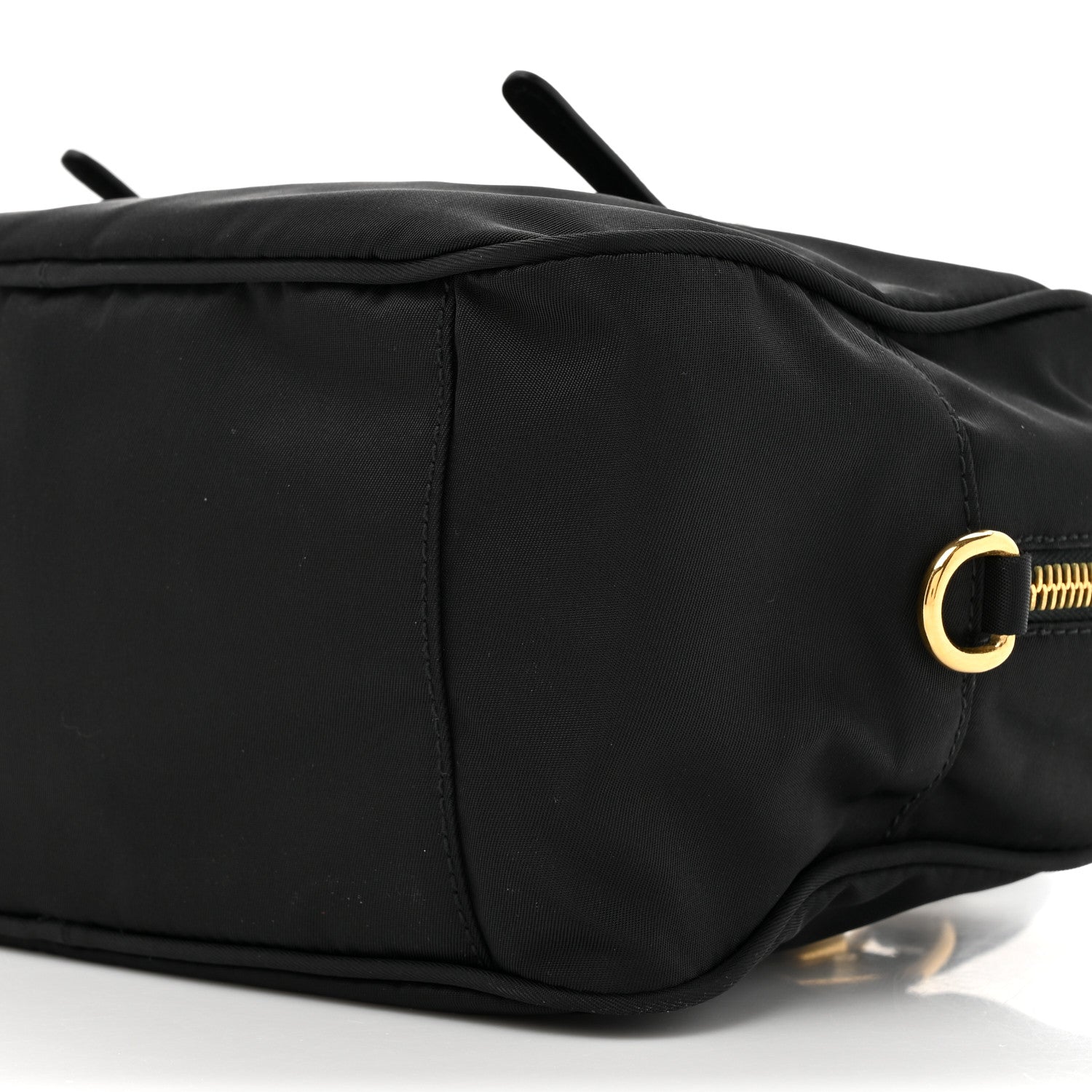 Prada Tessuto Nylon Soft Calfskin Shopping Satchel Black 8 of 9