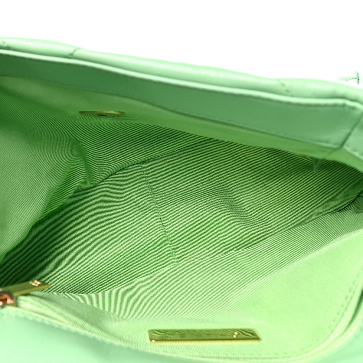 Goatskin Quilted Medium Chanel 19 Flap Light Green