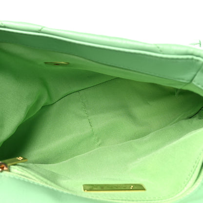 Chanel Goatskin Quilted Medium Chanel 19 Flap Light Green 5 of 10