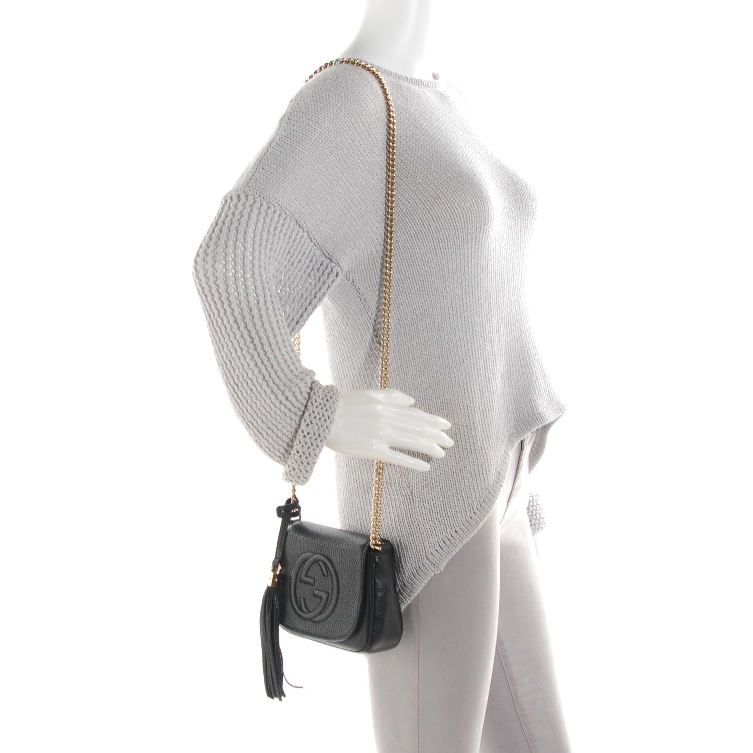 Gucci Pebbled Calfskin Small Soho Flap Crossbody Black 2 of 7