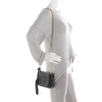Gucci Pebbled Calfskin Small Soho Flap Crossbody Black 2 of 7