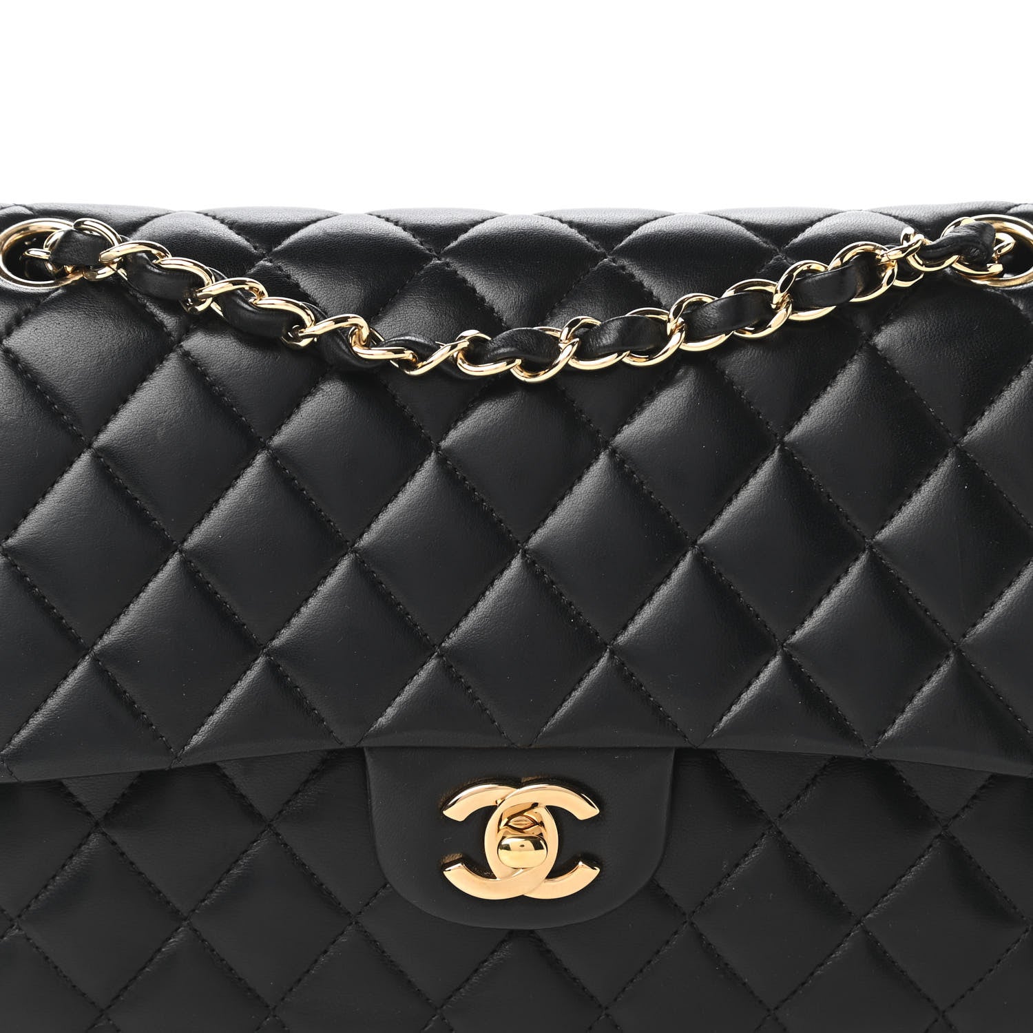 Chanel Lambskin Quilted Medium Double Flap Black 10 of 10