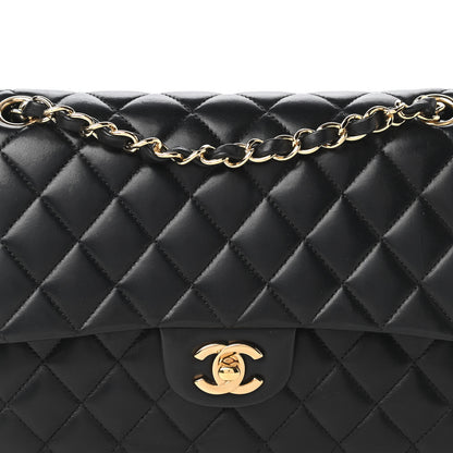 Chanel Lambskin Quilted Medium Double Flap Black 10 of 10