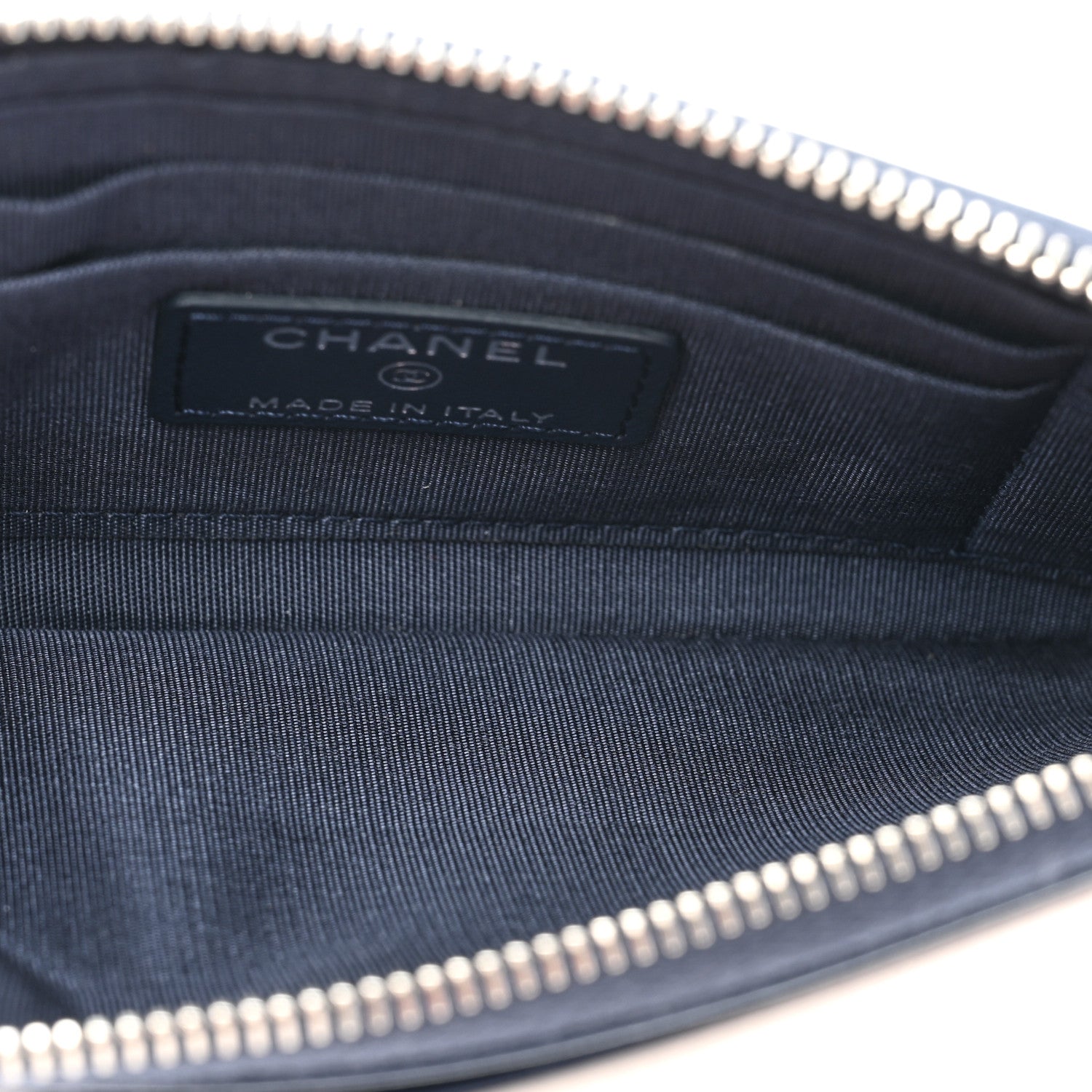 Chanel Lambskin CC Tassel Zip Pouch White Blue Red 5 of 11