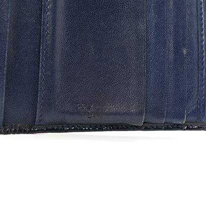 Prada Saffiano Vernice Tri-Fold Compact Wallet Navy Blue 6 of 12