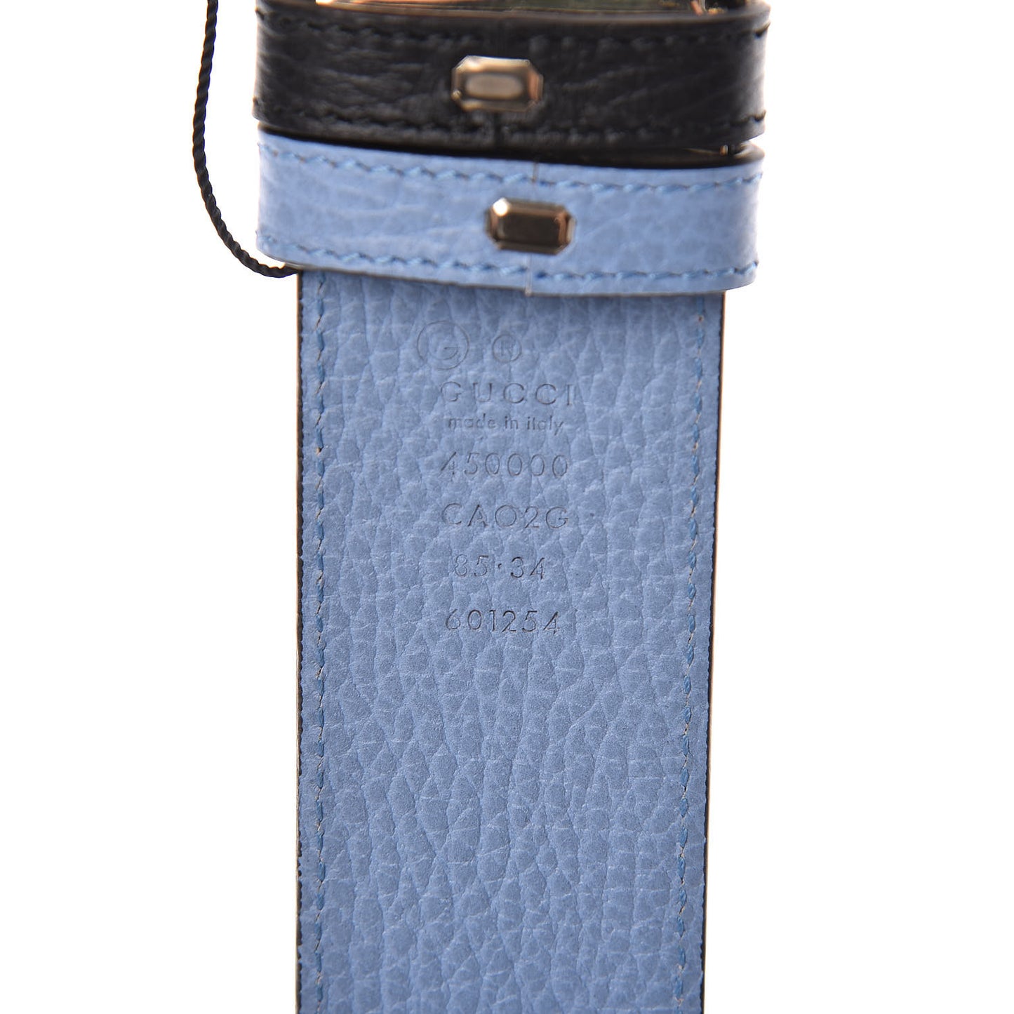 Dollar Calfskin 1973 Reversible Belt 85 34 Black Mineral Blue