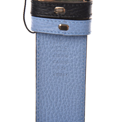 Gucci Dollar Calfskin 1973 Reversible Belt 85 34 Black Mineral Blue 6 of 6