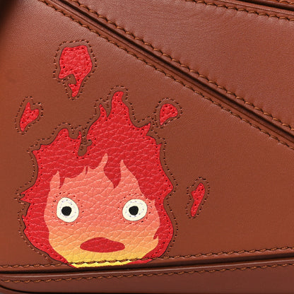 Loewe X HOWLS MOVING CASTLE Satin Calfskin Mini Calcifer Puzzle Bag Rust 7 of 10