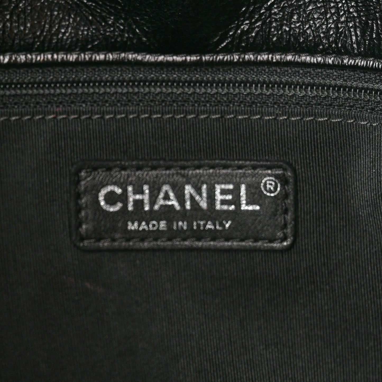 Shiny Goatskin Quilted Flap Black