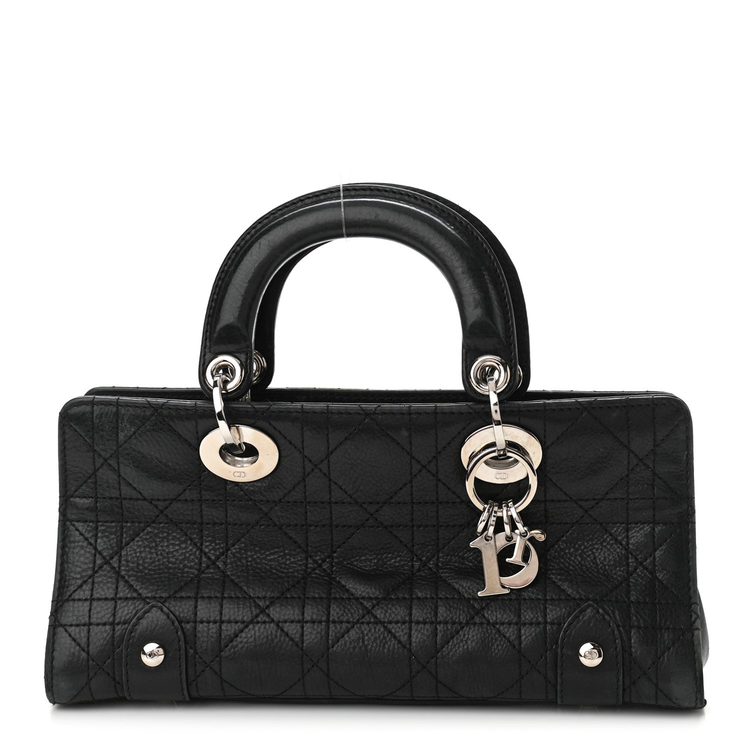 Christian Dior Calfskin Cannage Stitched Small Lady East West Lady Dior Black 1 of 13