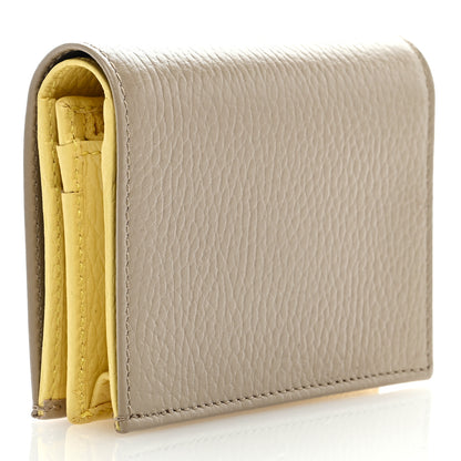 Gucci Dollar Calfskin Bi-Color GG Marmont Card Case Oatmeal Banana 3 of 6