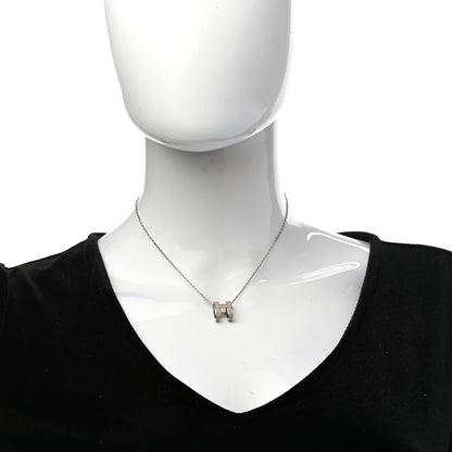 Hermes Lacquered Palladium Pop H Pendant Necklace Marron Glace 2 of 7