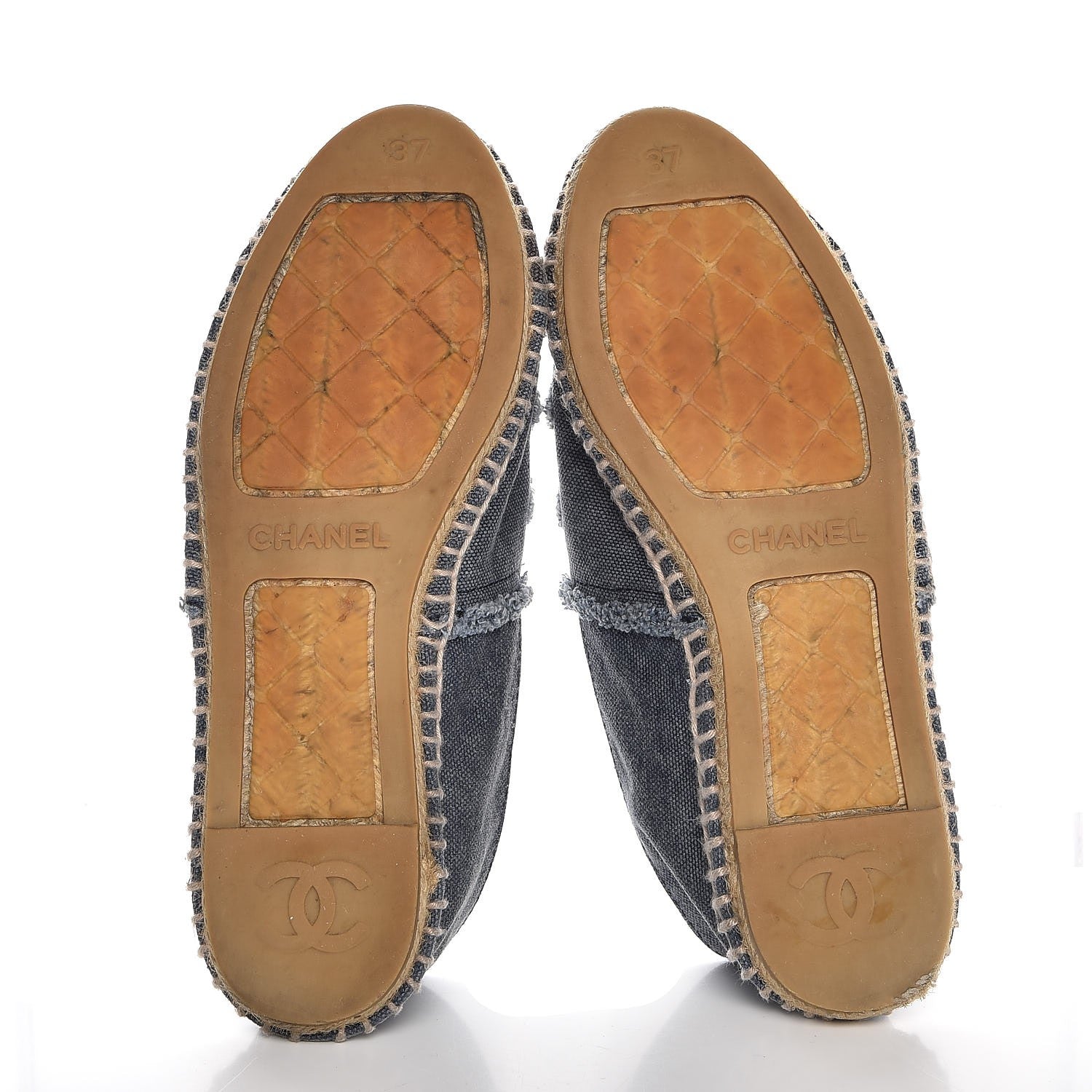 Chanel Linen CC Espadrilles 37 Blue 7 of 10