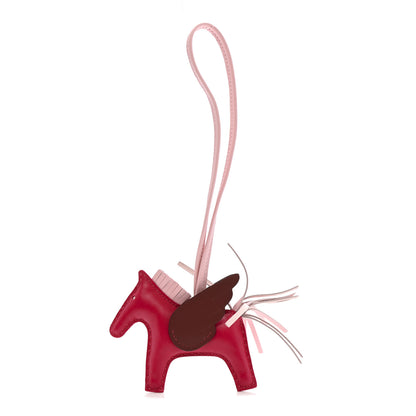 Hermes Milo Lambskin Grigri Rodeo Pegase Horse Bag Charm PM Framboise Rose Sakura Rouge Sellier 1 of 5