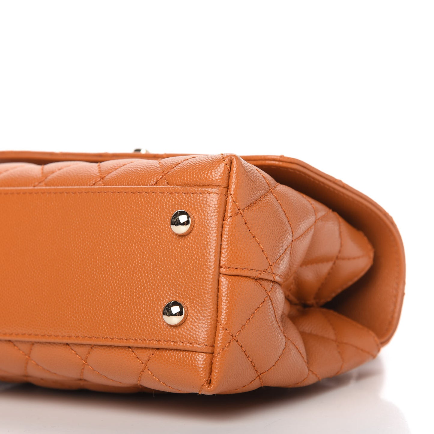 Caviar Quilted Mini Coco Handle Flap Light Brown