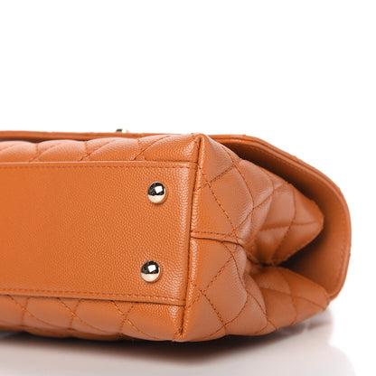 Chanel Caviar Quilted Mini Coco Handle Flap Light Brown 7 of 10