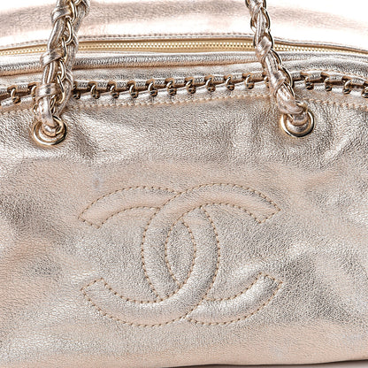 Chanel Metallic Goatskin Large Luxe Ligne Bowler Light Gold 9 of 9