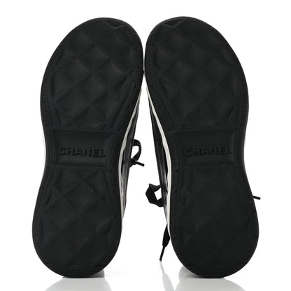 Chanel Velvet Calfskin Mixed Fibers CC Sneakers 37.5 Black 5 of 9