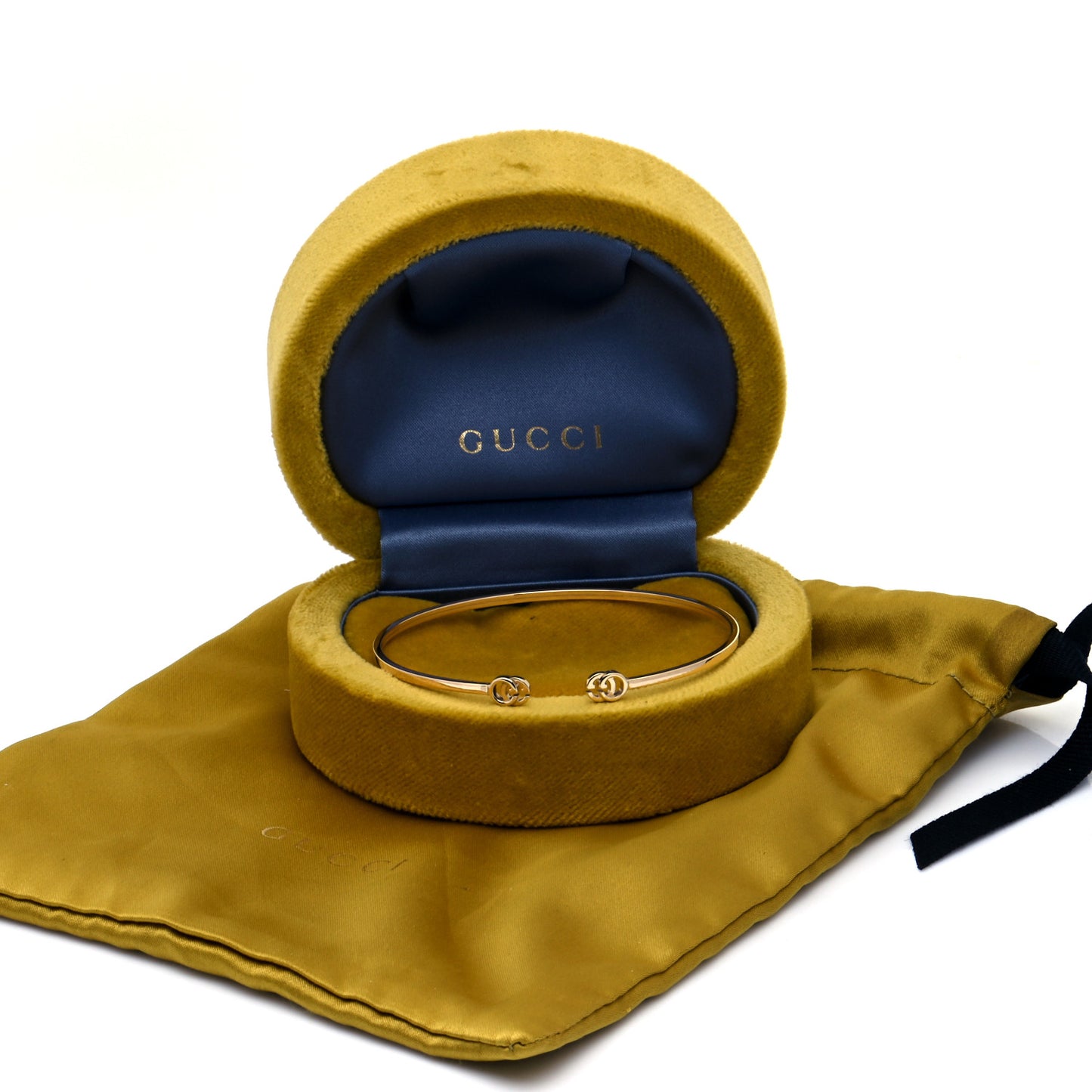 18K Yellow Gold GG Running Cuff Bracelet