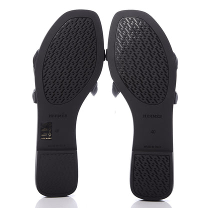 Hermes Rubber Aloha Sandals 40 Black 7 of 7