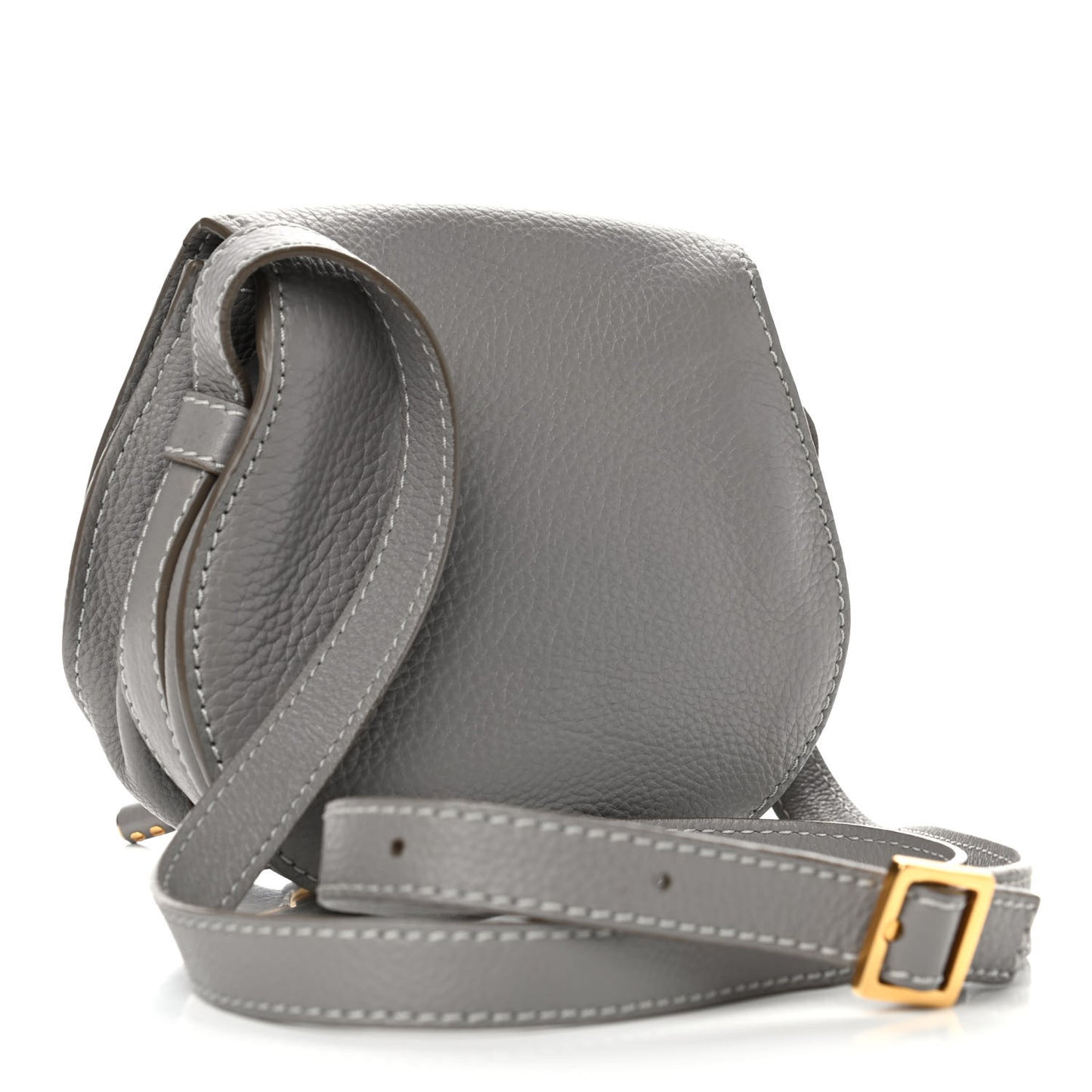 Calfskin Mini Marcie Round Crossbody Bag Cashmere Grey