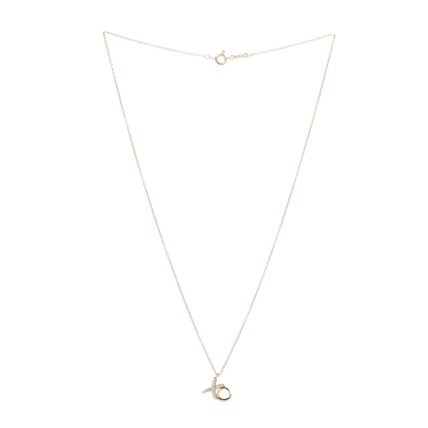 18K Yellow Gold Diamond Paloma Picasso Love & Kisses Pendant Necklace