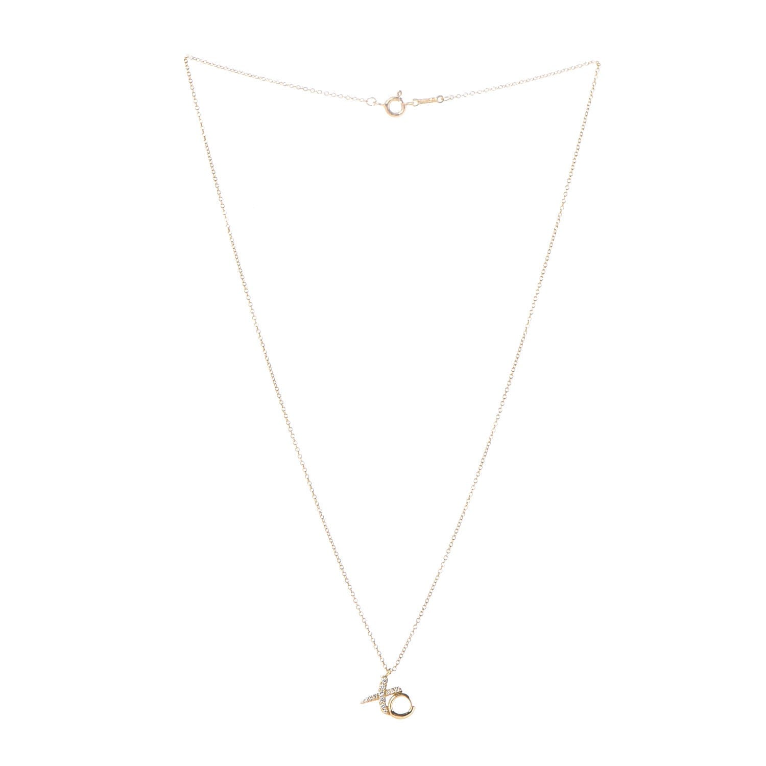 Tiffany 18K Yellow Gold Diamond Paloma Picasso Love & Kisses Pendant Necklace 3 of 7