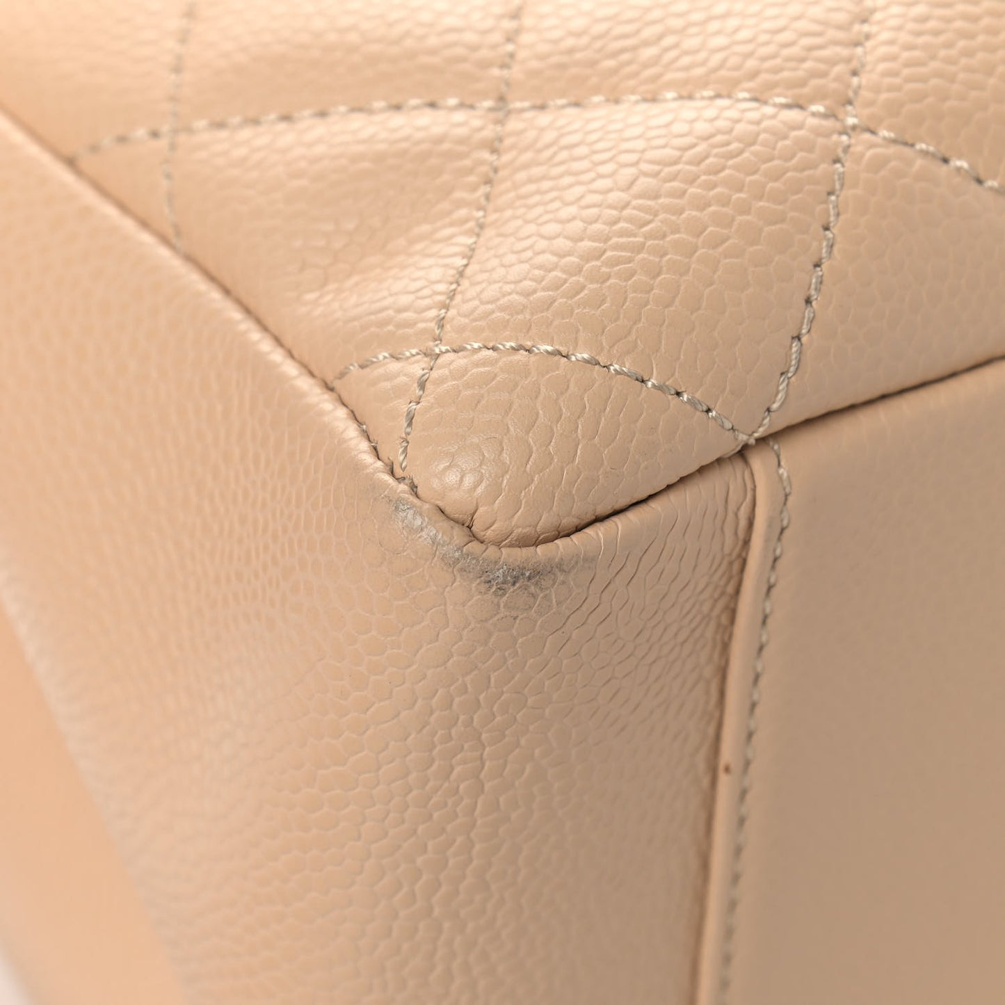 Caviar Quilted Grand Shopping Tote GST Beige